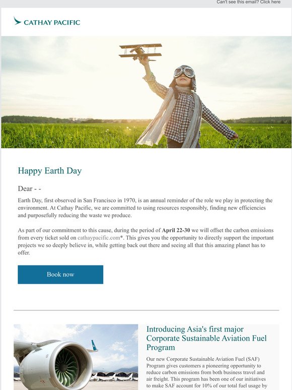 Carbon offsets for Earth Day bookings, pre-verify your documents with Fly Ready, and more