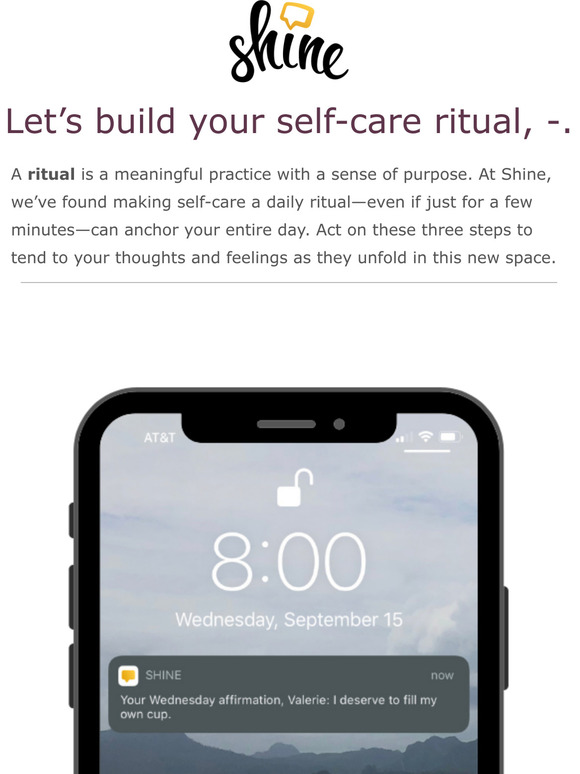 Take 5 minutes for yourself, -