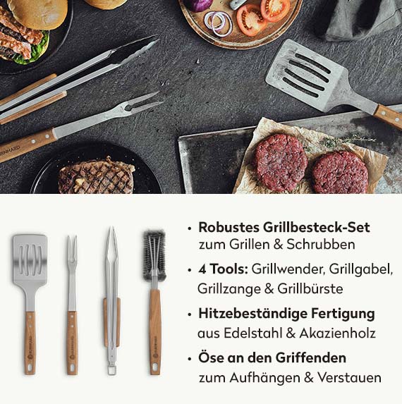 4-teiliges Grillbesteck-Set