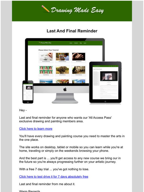 Drawing Made Easy: -last and final reminder | Milled