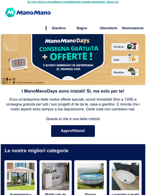 Consegna gratuita + offerte per i tuoi progetti!