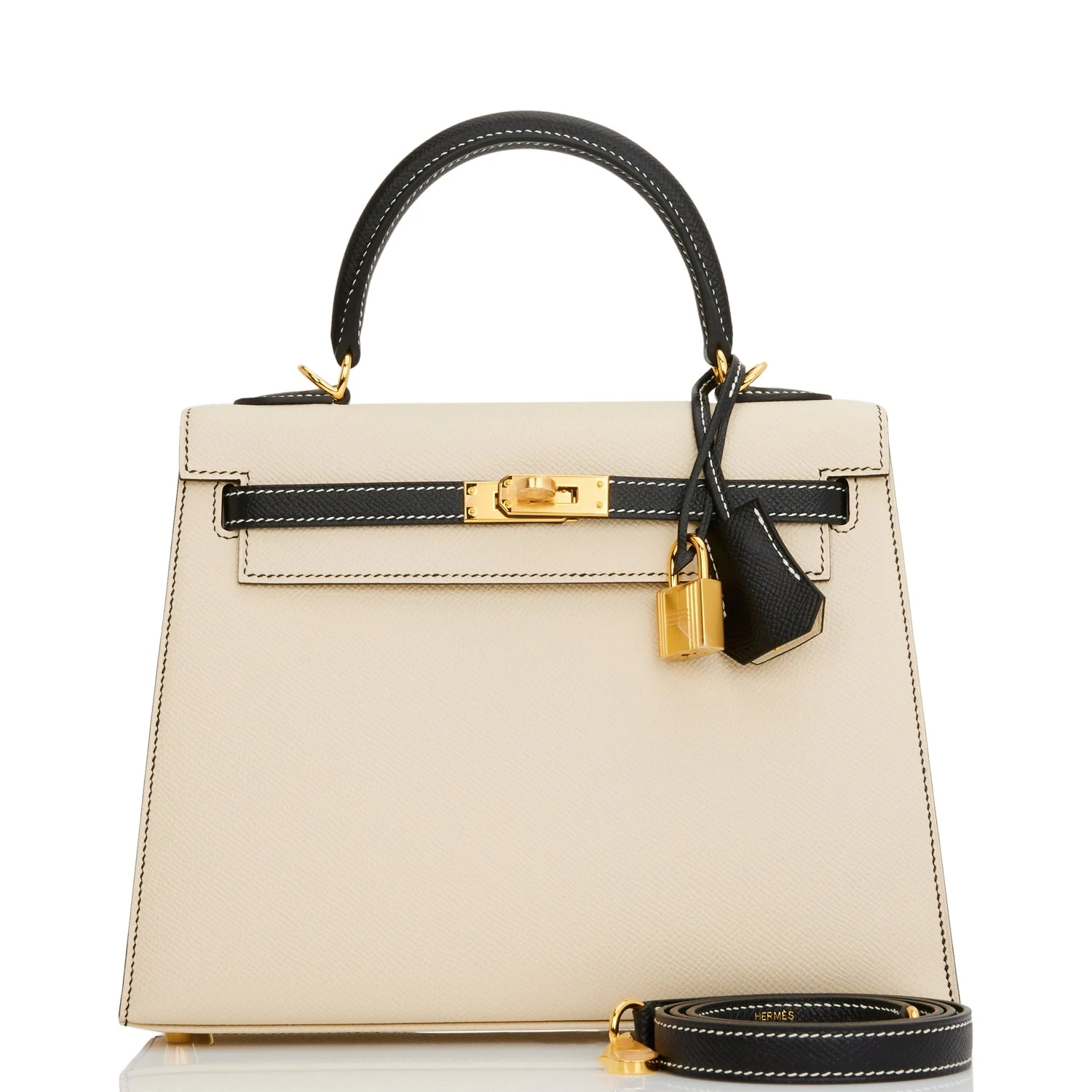 Hermes Special Order (HSS) Kelly Sellier 28 Gold and Craie Epsom Gold  Hardware