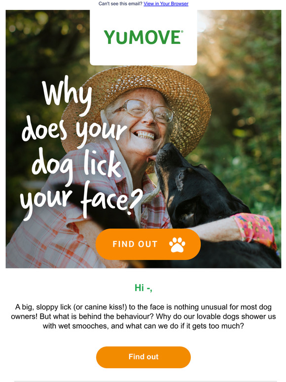 YuMOVE Why does your dog lick your face? Milled