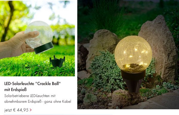 LED-Solarleuchte Crackle Ball mit Erdspie? ab 44,95 Euro