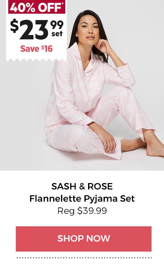 Sash & Rose Flannelette PJ Set