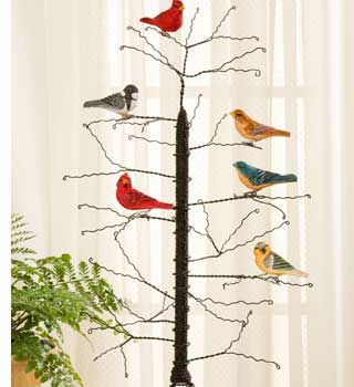 Wire Display Tree With Clip Birds