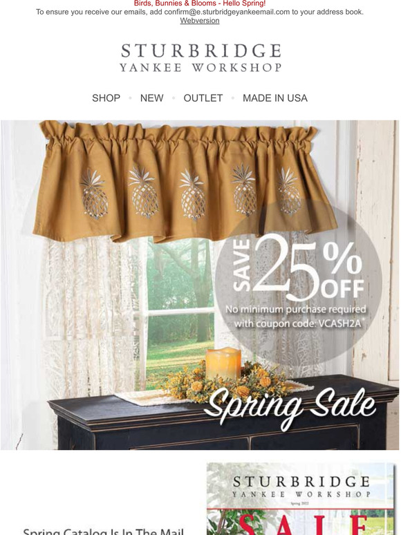 Sturbridge Yankee 35 Off Site Wide...Expires Tonight! Milled