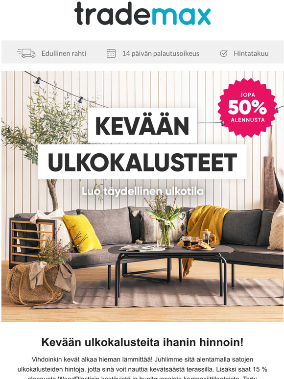 Vihdoinkin! Kevn edulliset ulkokalusteet 