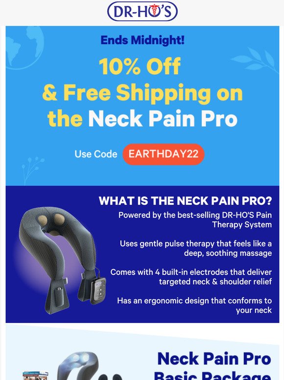  LAST CALL: 10% Off + Free Shipping on the Neck Pain Pro