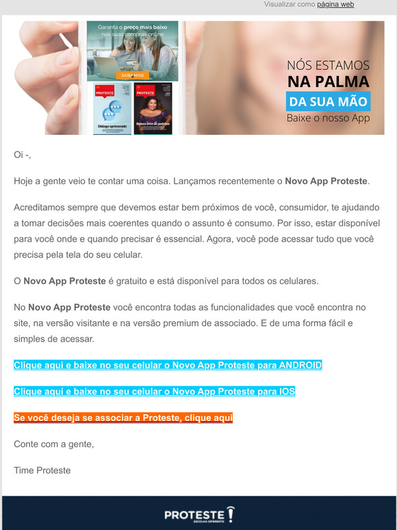 [Novo App Proteste] Estamos agora na palma da sua mo