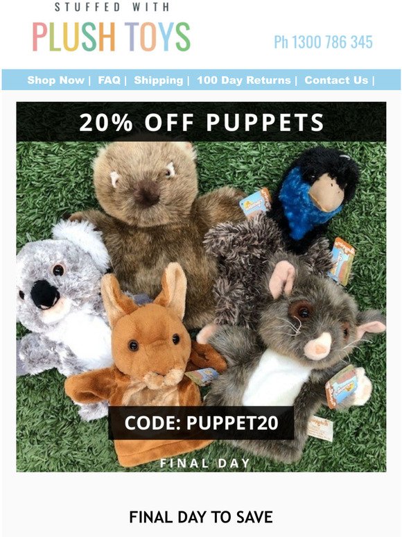 20% off all Puppets!