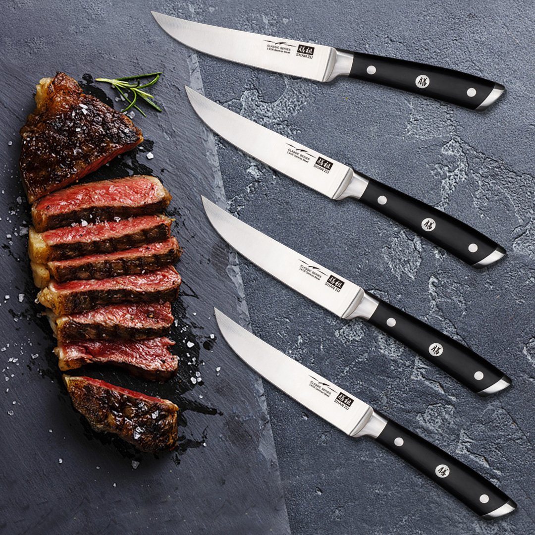 Damascus Kitchen Knife Set, SHAN ZU 7-Piece Professional Knife Sets for  Chefs
