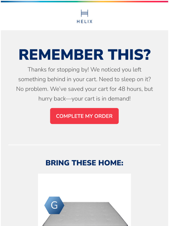 Helix Sleep ORDER STATUS Milled