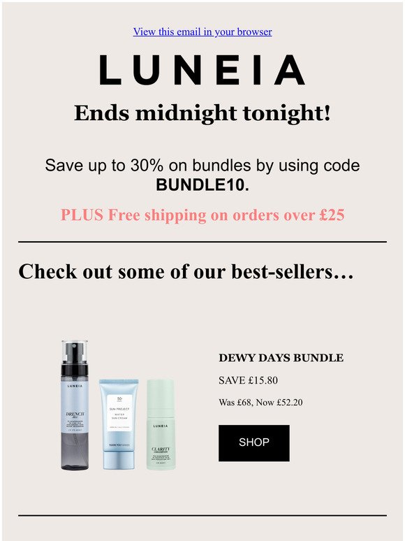 Last chance to shop - Up to 30% off bundles 