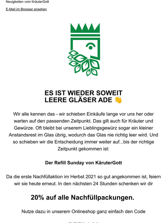 Refill Sunday - 20% auf alle Nachfllpackungen