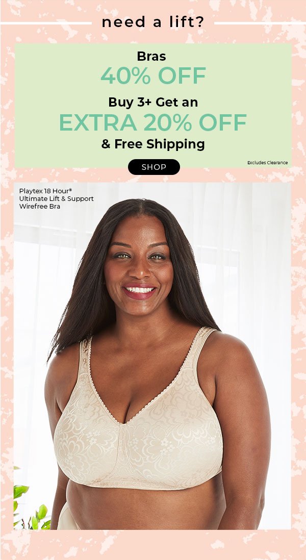 Bras 40% Off, Buy 3+ Get Extra 20% Off & Ship Free