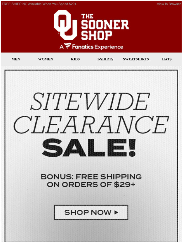 Clearance Sale | Limited-Time Deals On Sooners Gear