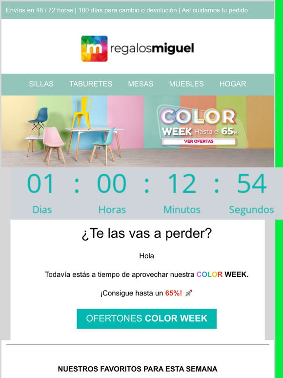 COLOR WEEK hasta el 65%!