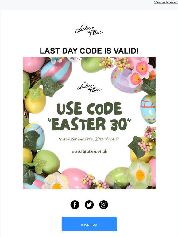 Last day for 30% off your purchase!