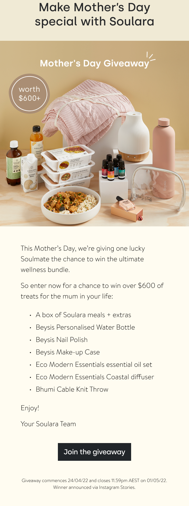 Join our Mother's Day Giveaway