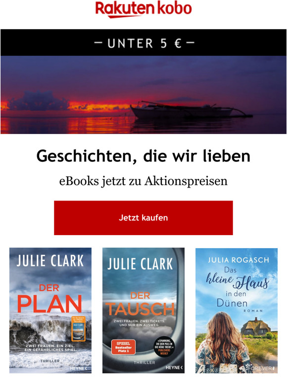 Unter 5 : eBooks jetzt zu tollen Preisen