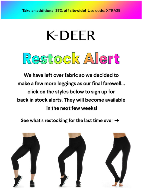  Sign up for Back In Stock Alerts!