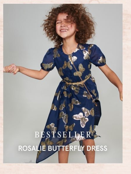 Rosalie butterfly dress blue