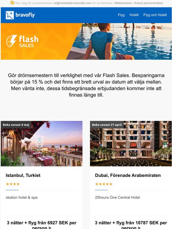 Res bort frn endast 147 SEK med vr Flash Sales