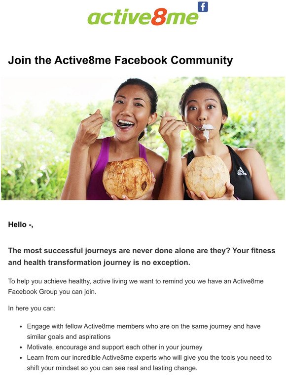 Join the Active8me Facebook Community
