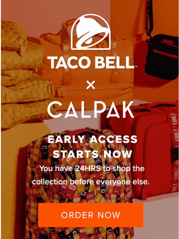 CALPAK Travel EARLY ACCESS Shop Taco Bell x CALPAK now! Milled