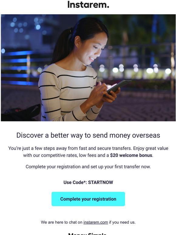 Dont miss: Complete your registration and get a $20 bonus