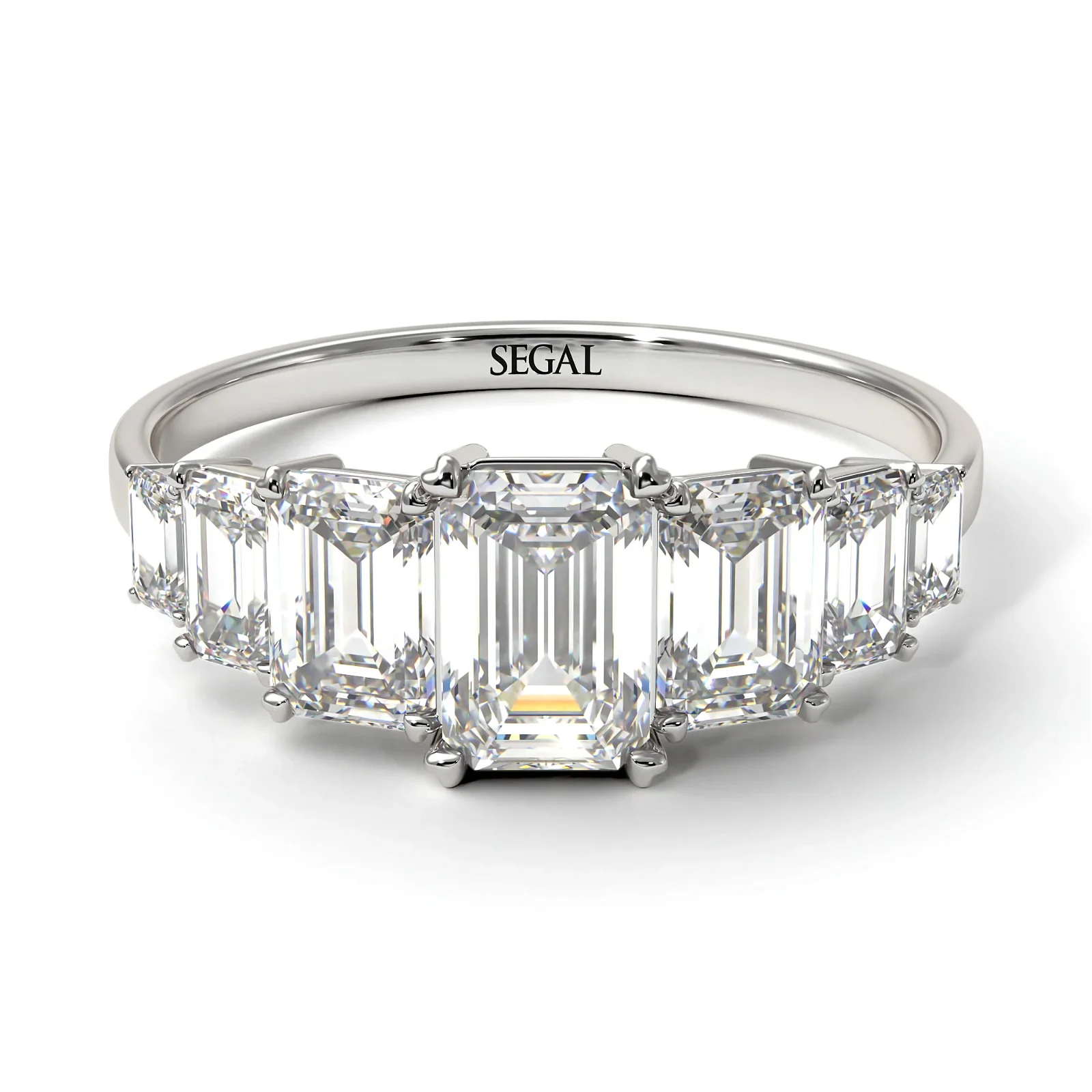 Image of Emerald Cut Diamond Geometrical Ring - Briella No. 3