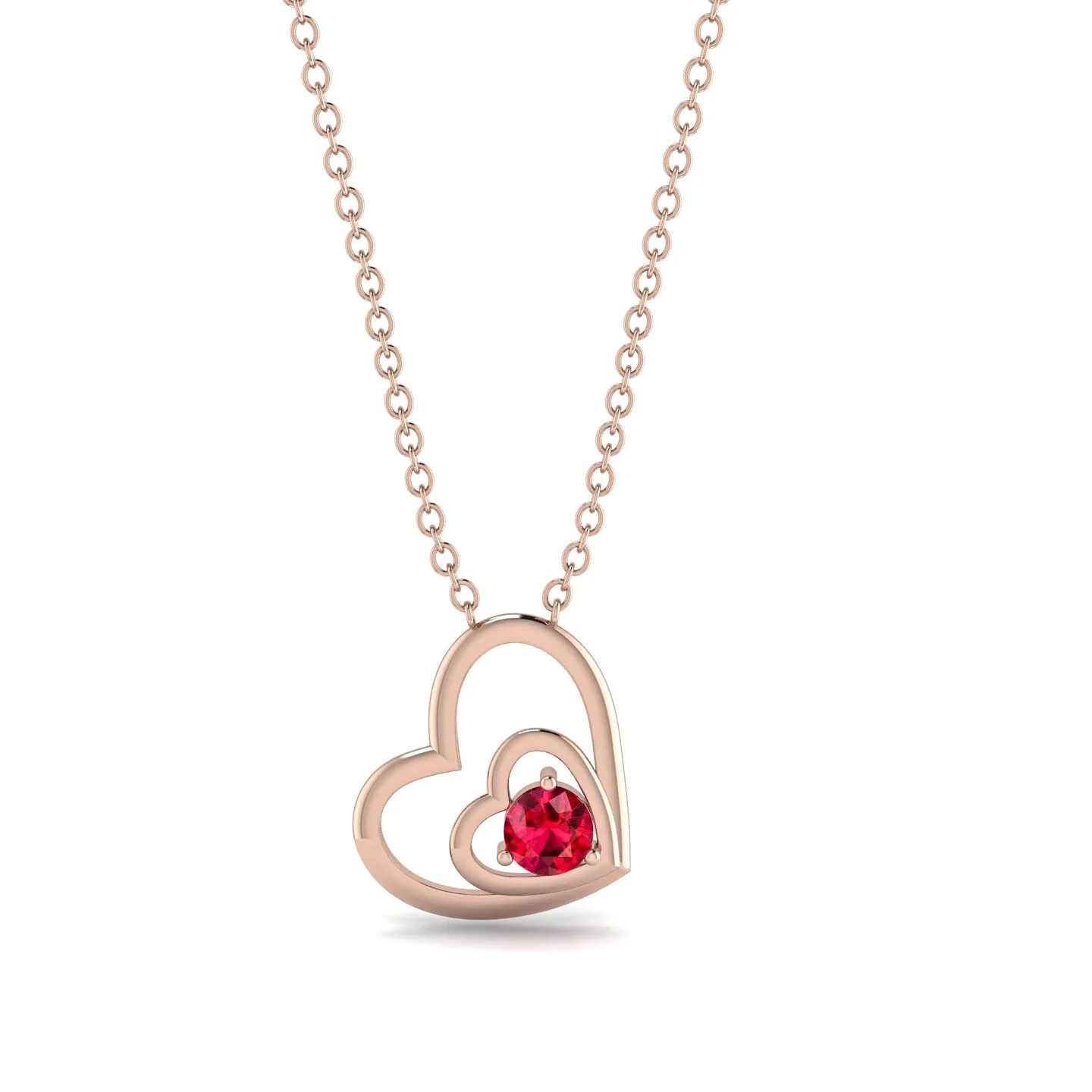 Image of Two Hearts Ruby Necklace - Dana No. 11