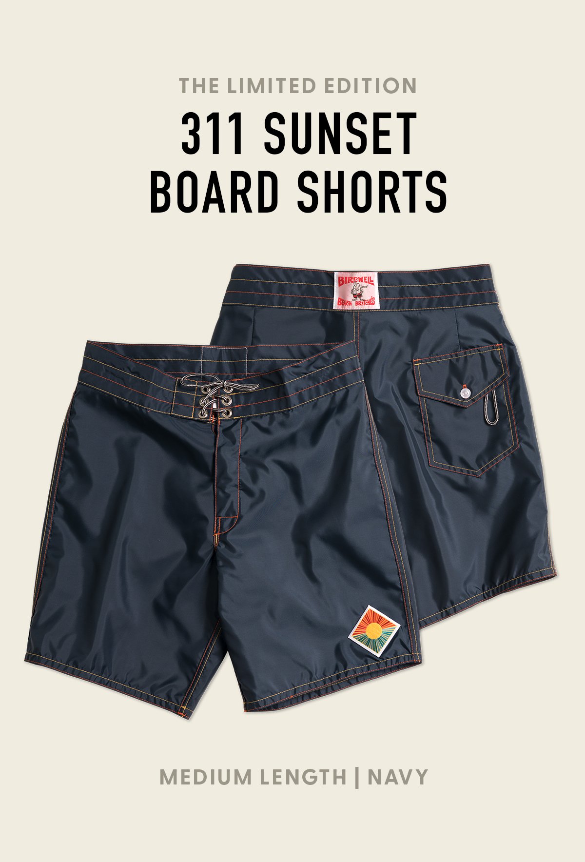 The Limited Edition 311 Sunset Board Shorts | Medium Length | Navy