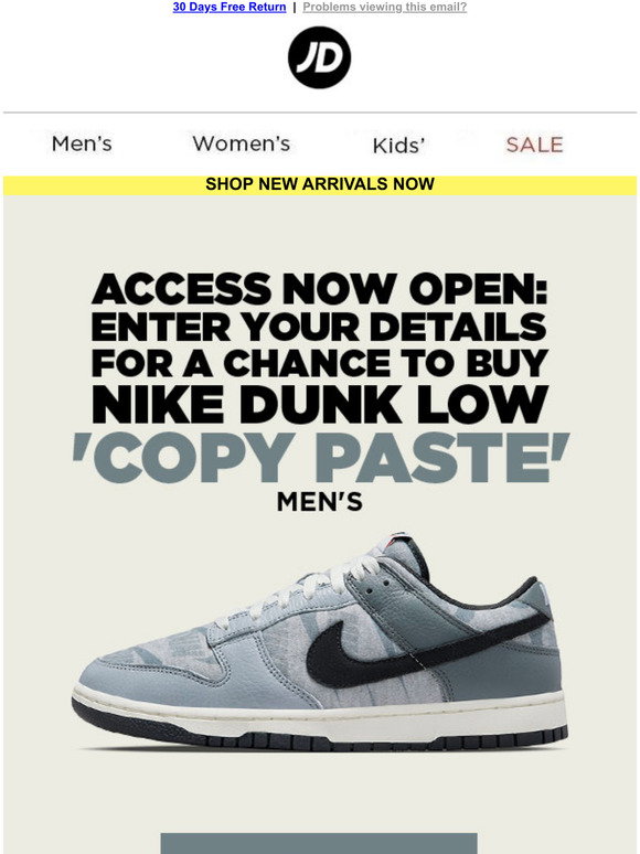 JD Sports (SG): Nike Dunk Low 'White Grey Red' Access Now Open! | Milled