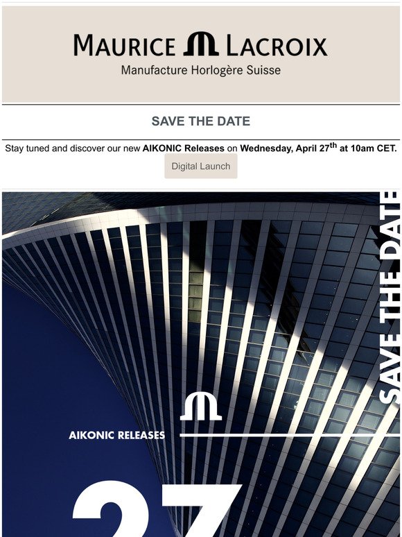 Save the Date  New AIKONIC Releases