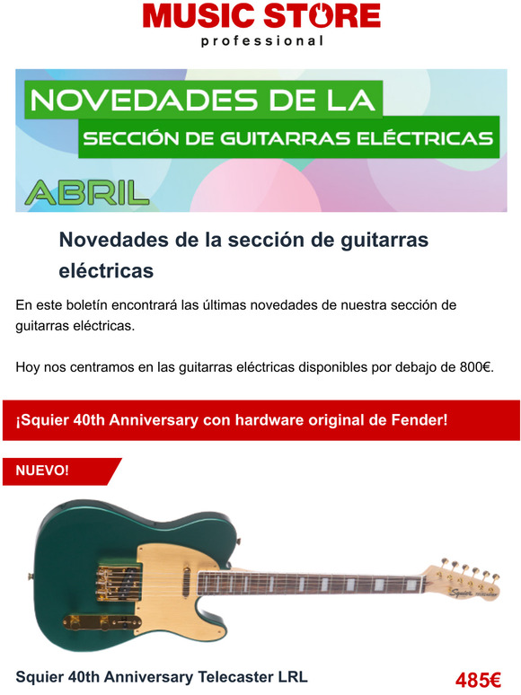 Novedades de la seccin de guitarras elctricas