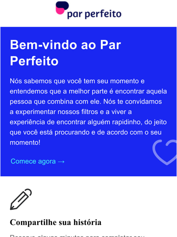 Seja bem-vindo ao Par Perfeito, -Vamos l!