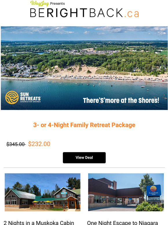  3 & 4 Night Packages at Sherkston Shores from $232