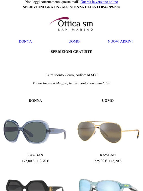 Ottica SM: Ottica SM - Newsletter subscription confirmation | Milled
