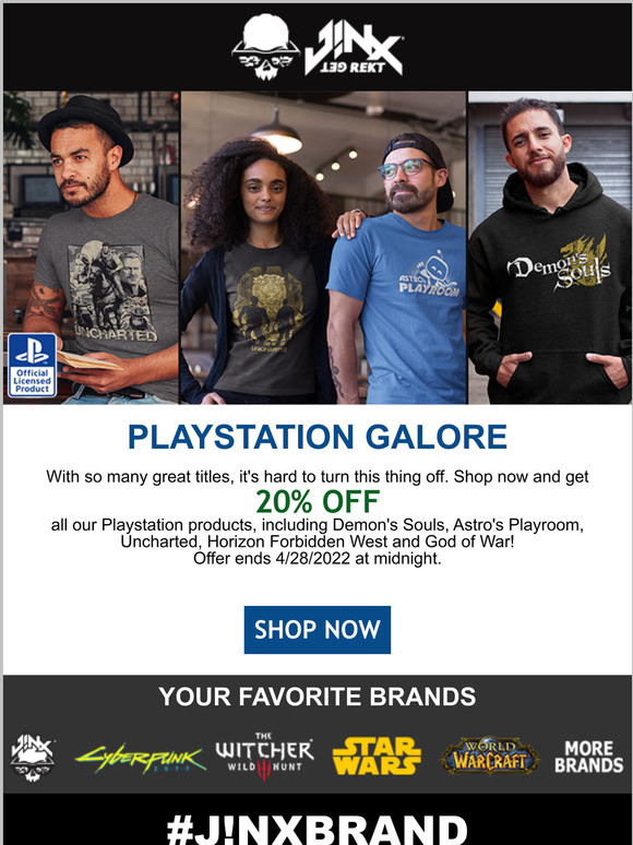 Playstation Gear  / 20% off  / 3 DAYS ONLY