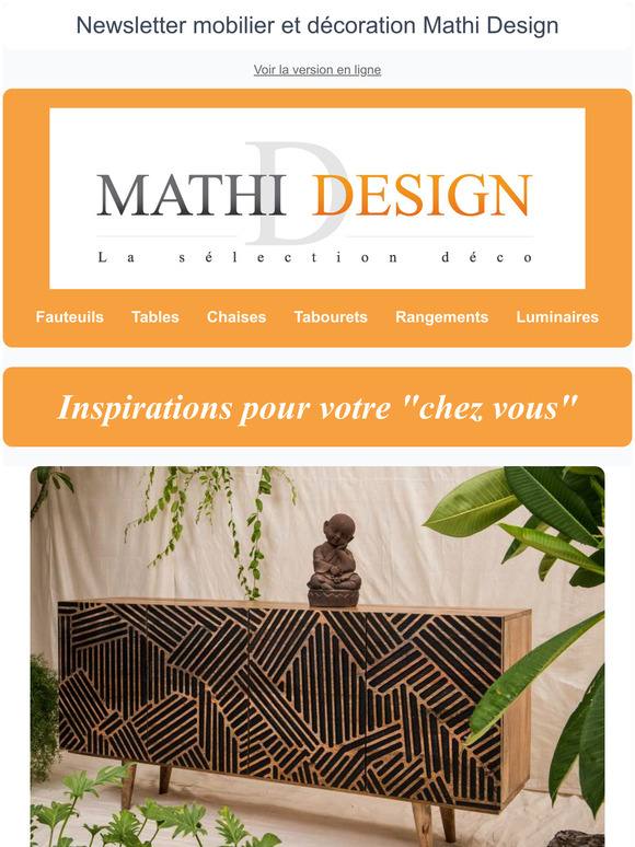 Nouveauts  - Newsletter Mathi Design mobilier et dcoration