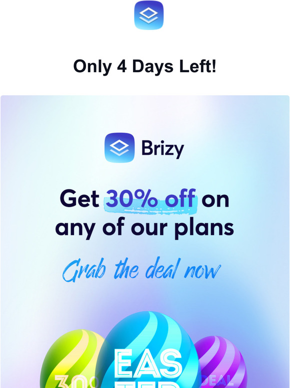 Get 30% OFF on any Brizy PRO plan