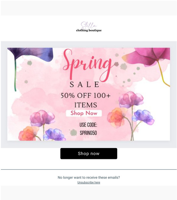 50% OFF 100+ Items!