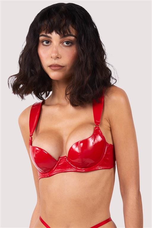 Image of Maxine Red PVC Plunge Bra