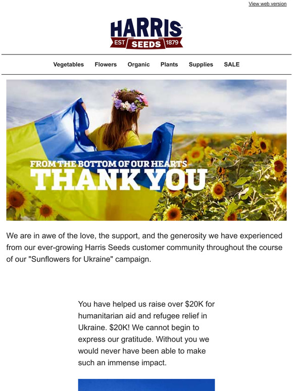 Harris Seeds Thank you for helping us raise over 20K! Milled