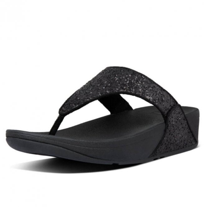 Lulu Glitter™ Toe Post Sandals in Black 