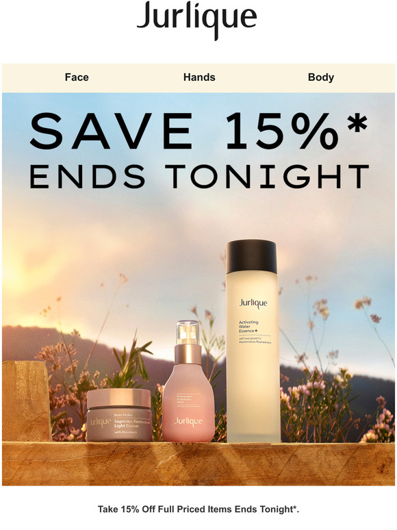 -Your 15% Off Ends Tonight