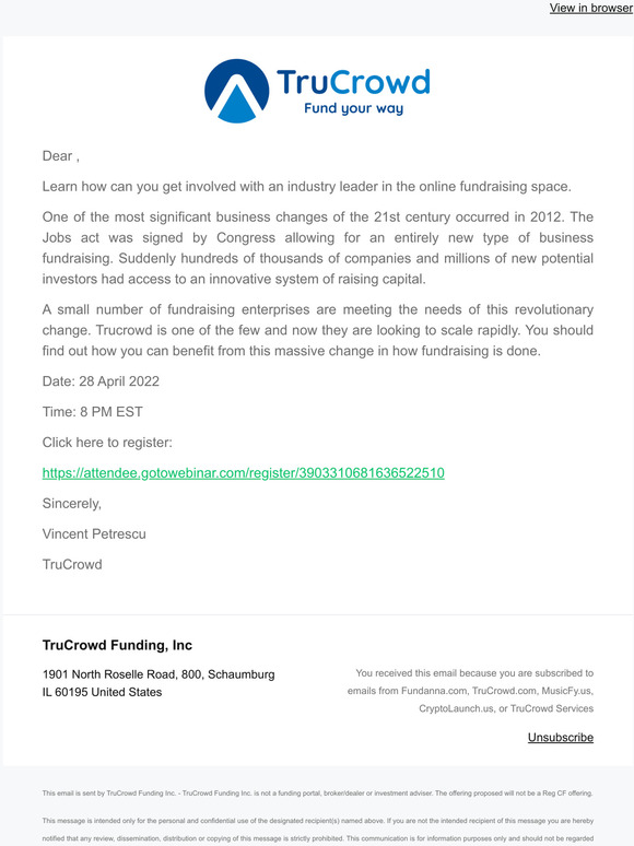 Important Online Event--Trucrowd ownership opportunity briefing