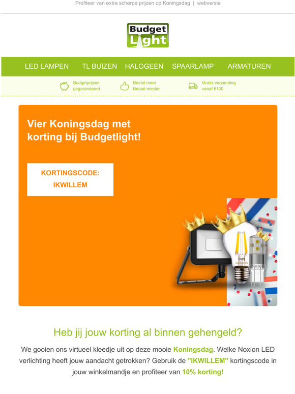 10% korting op onze Budgetlight vrijmarkt!